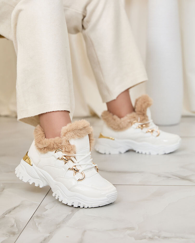 Royalfashion White Carucca zateplené dámske tenisky