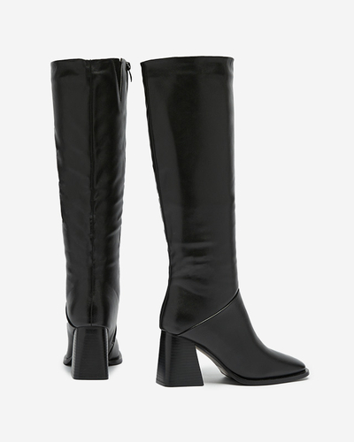 Dámske čižmy pod kolená v čiernej farbe Souve- Footwear