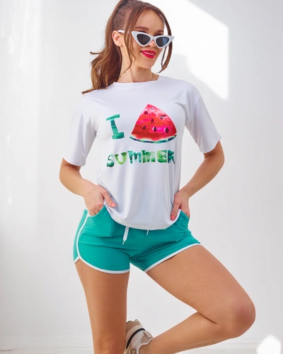 Royalfashion Dámsky športový set s tričkom a šortkami Vodný melón