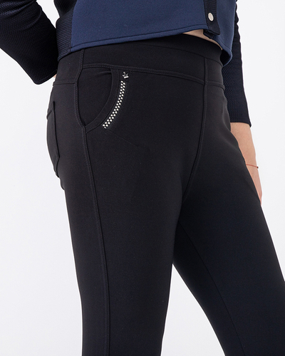 Čierne dámske treginy PLUS SIZE - Oblečenie