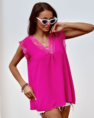 Royalfashion Dámska blúzka bez rukávov s čipkou