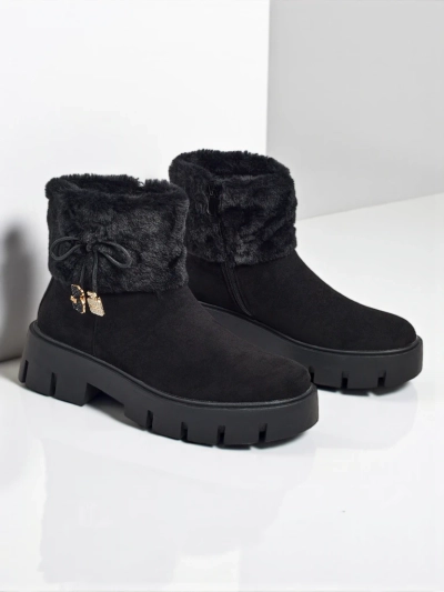 Visoki ženski gležnarji iz eko semiša s krznom Vernaya