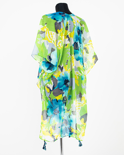 Vzorované dámske pareo zelenej farby - Oblečenie