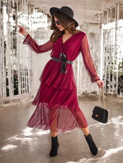 Royalfashion Dlhé šaty pre ženy so volánikmi