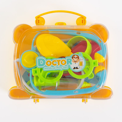 Žltá detská lekárska súprava v kufri - Hračky