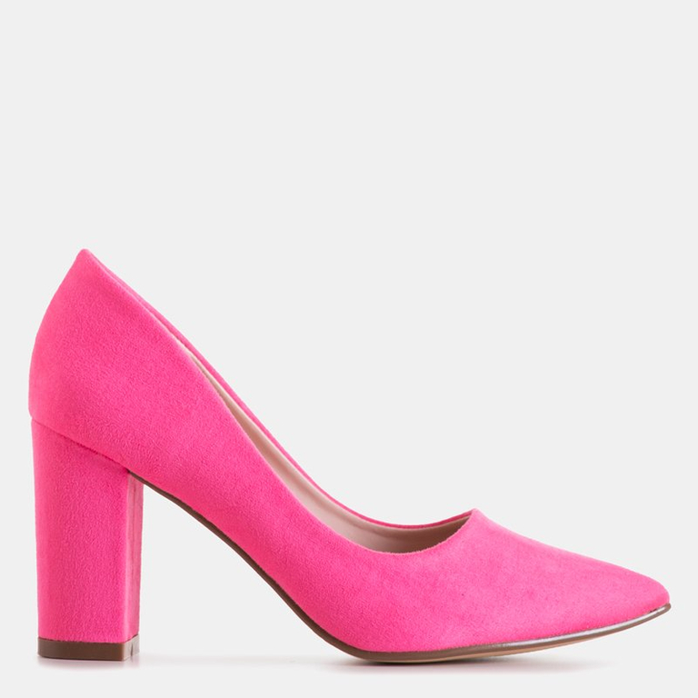 Neónové ružové lodičky pre ženy s vyšším podpätkom Madelina - Obuv