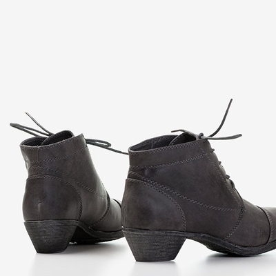 Dámské krajkové kotníkové boty s nízkým podpatkem Liboa - Obuv