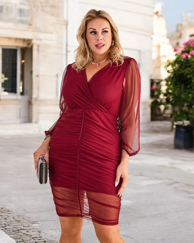 Royalfashion Dámske mini šaty s drapériou VEĽKOSŤ