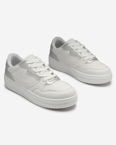 OUTLET Biela dámska športová obuv so striebornými vložkami Tercua- Footwear