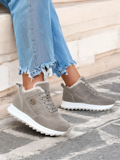Royalfashion Grey dámska zateplená športová obuv Lahho