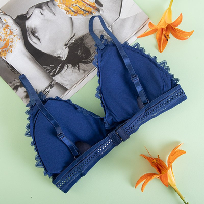 Dámska tmavomodrá čipkovaná podprsenka - Spodné prádlo