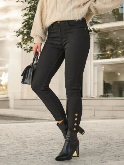 Royalfashion Dámske skinny džínsy s gombíkmi