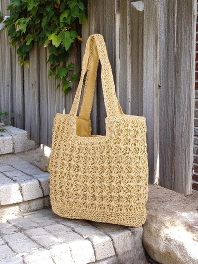 Royalfashion Veľká dámska slamená kabelka Sunny Straw