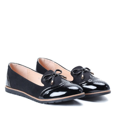 Czarne mokasyny z kokardką Julia - Obuwie