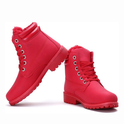 Ocieplane trapery w kolorze czerwonym Bethany - Obuwie