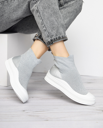 Strieborné dámske tenisky Bejoko - obuv