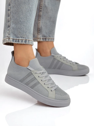 Androsia Gray Sneakers – Stilski športni čevlji z ravnim podplatom za poletje in pomlad