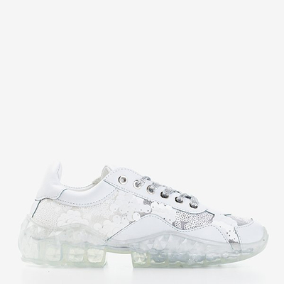 Dámska biela športová obuv s flitrami Polja - Obuv