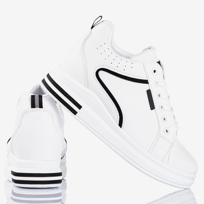 Čiernobiele dámske tenisky na klinovom podpätku Marcja - Obuv