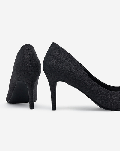 Čierne ihlové topánky zdobené trblietkami Jenyyy