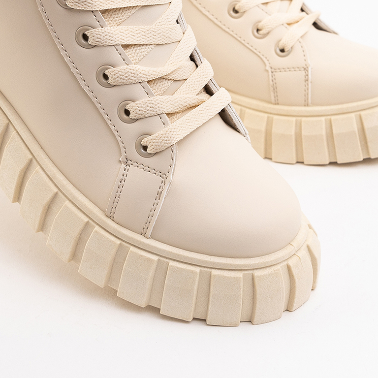 Béžové dámske čižmy s vreckom Namiko - obuv