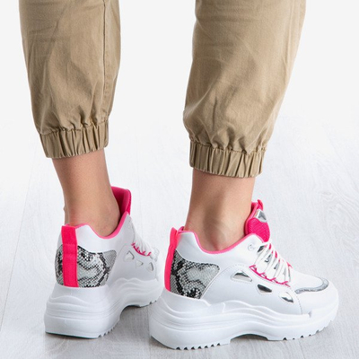 Dámske biele tenisky s hrubou podrážkou Gisela - Obuv