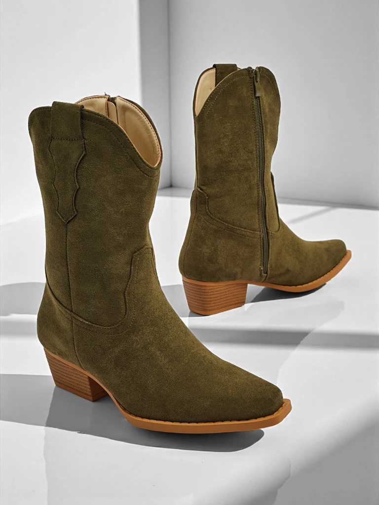 Ženski kavbojski škornji iz eko semiša SpireHush