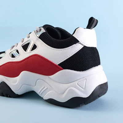 OUTLET Biele a čierne dámske športové topánky s vložkami Rebina - Obuv