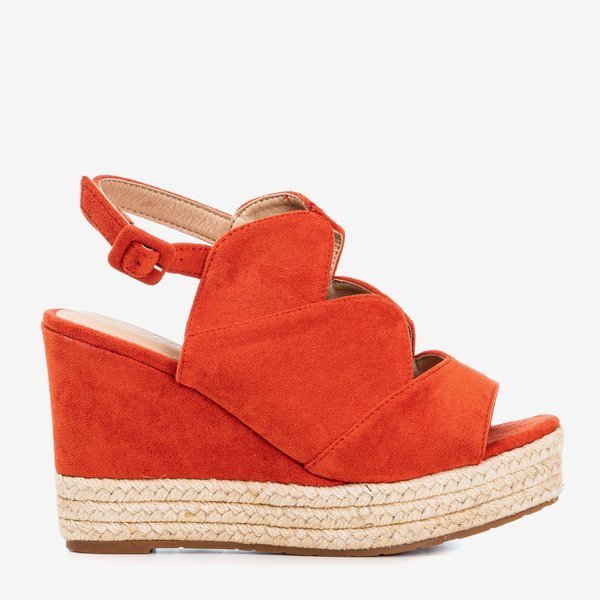 Oranžové dámské sandály na klíně Orsa - Obuv 1