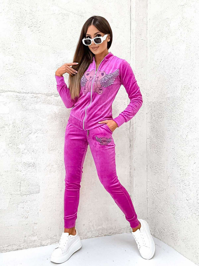 Royalfashion Šedá dámska pruhovaná mikinová súprava