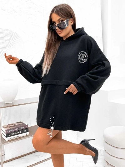 Royalfashion Dámske bavlnené mini šaty vo farbe mikiny