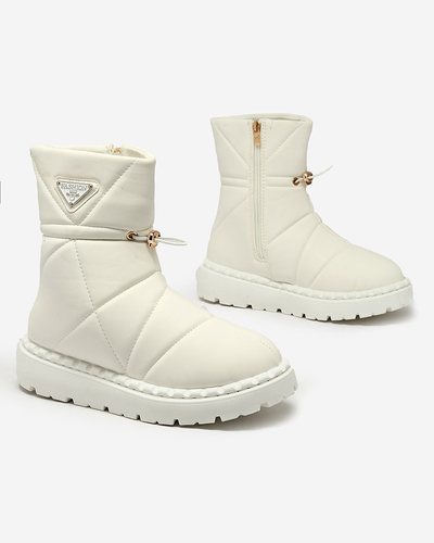 Royalfashion Biele dámske čižmy a'la snow boots Oterika