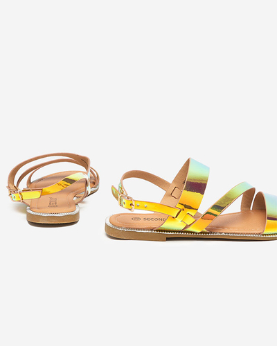 Zlaté dámske holografické sandále Ajazz- Footwear