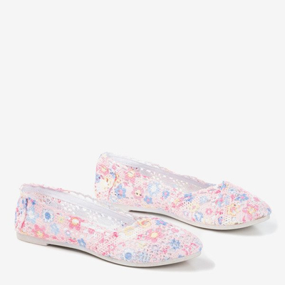 Ružové kvetované dámske baleríny Florensita - Obuv