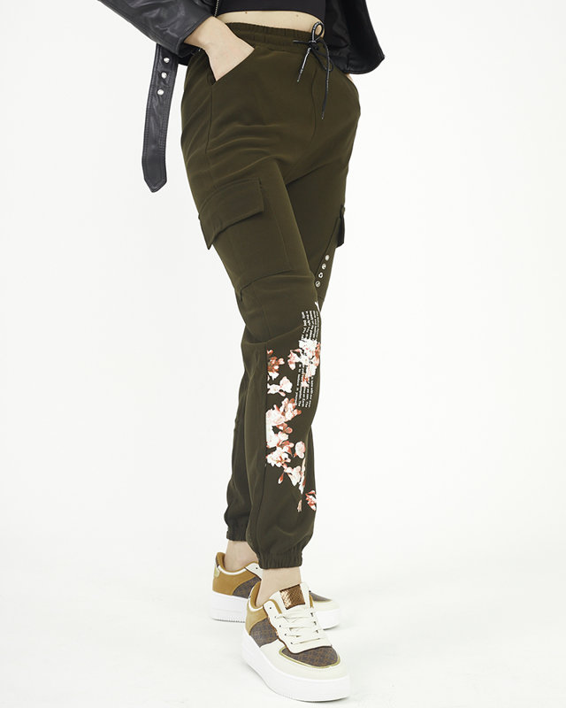 Dámske cargo nohavice, zelené - Oblečenie