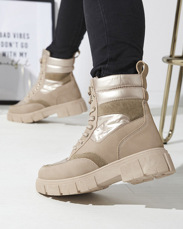 OUTLET Svetlohnedé dámske nezateplené trapérske čižmy Kasemi - Obuv