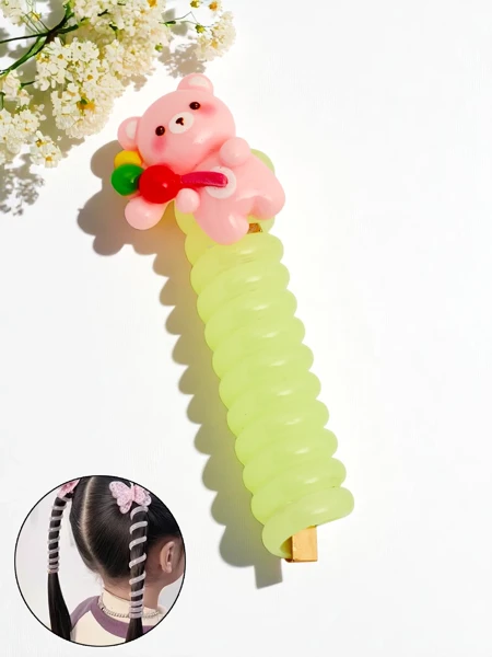 Royalfashion Gumička do vlasov pružina s medvedíkom Teddy Twist