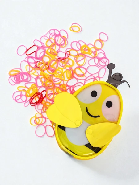 Royalfashion Večbarvne silikonske gumice za lase Pszczółka