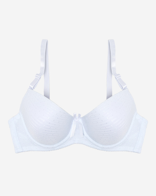 Dámska biela vzorovaná push-up podprsenka - Spodná bielizeň
