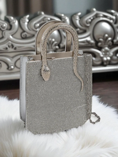 Royalfashion Ženska torbica s cirkoni in ročaji v obliki kače Snake Glam