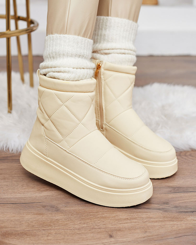 Royalfashion Béžové dámske čižmy a'la snow boots Kacecica