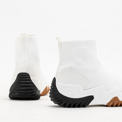 Biele dámske vysoké tenisky na platforme Tenera - obuv