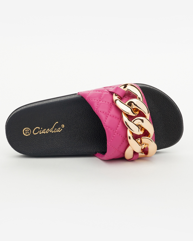 Dámske tmavoružové papuče s ozdobou Lyrynn- Footwear