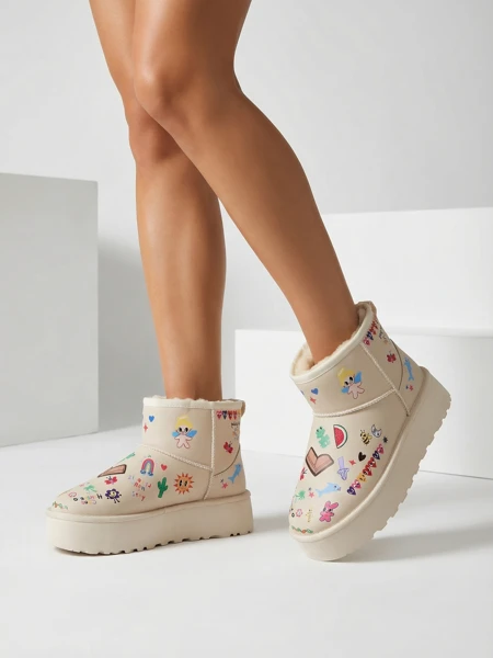 Royalfashion Krátke ženské snehule s nálepkami Hanaga