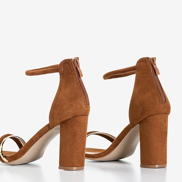 Hnědé dámské sandály s vysokým podpatkem Callisia - Obuv