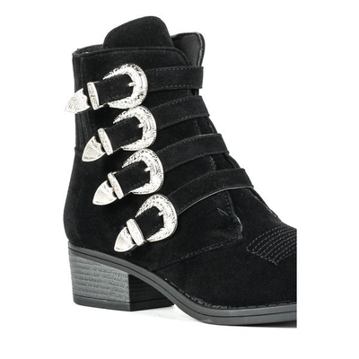 Čierne topánky na podpätku Grand low - Obuv