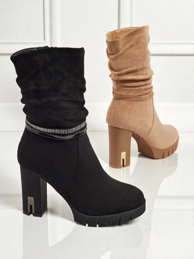 Ženski gležnarji iz eko semiša s peto BrambleDusk