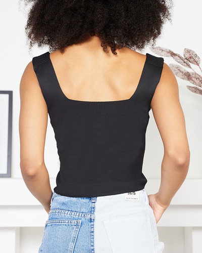 Čierny dámsky strappy Crop Top - Oblečenie
