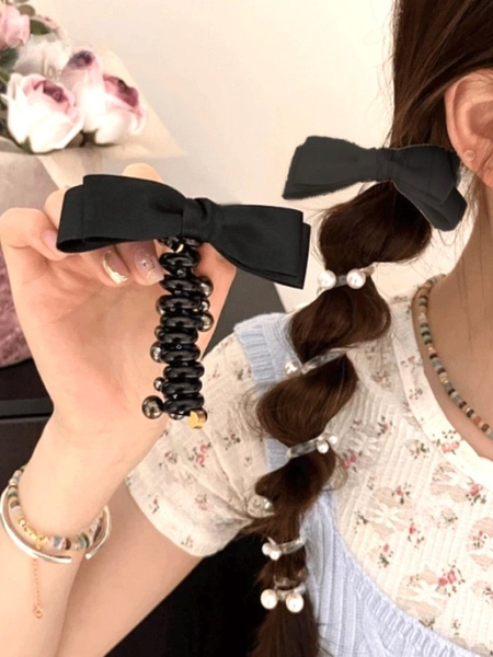 Royalfashion Gumička do vlasov špirálová s mašľou Spirabella