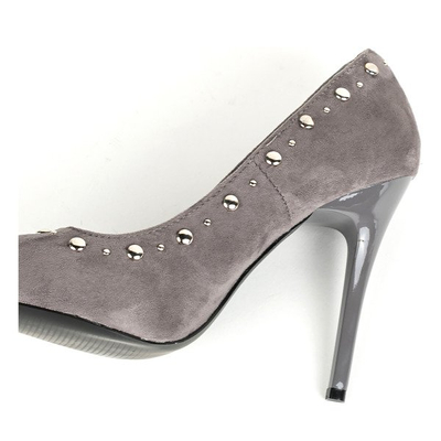 Šedá čerpadla na vysokém podpatku se stříbrnými tryskami Filia - Boty 1